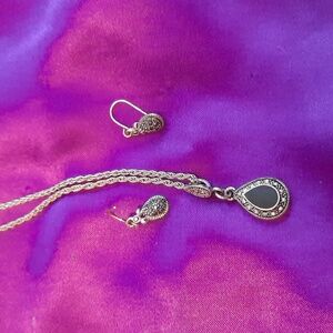 Matching necklace and earrings